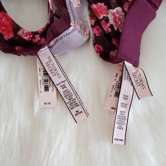 VICTORIA'S SECRET PUSH-UP BRA 36D + VS THONG PANTY M - Picture 9 of 11